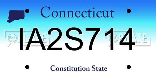 IA2S714 Connecticut License Plate