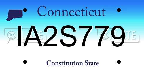 IA2S779 Connecticut License Plate