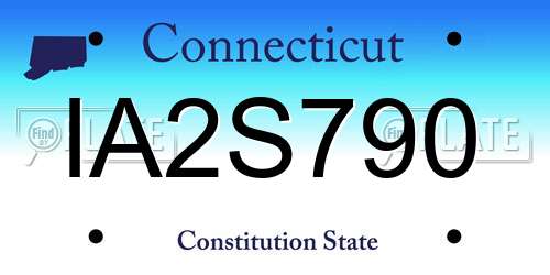 IA2S790 Connecticut License Plate