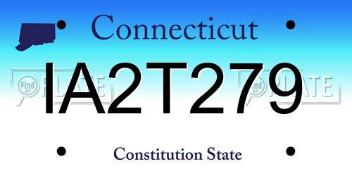 IA2T279 Connecticut License Plate