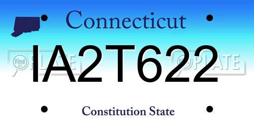 IA2T622 Connecticut License Plate