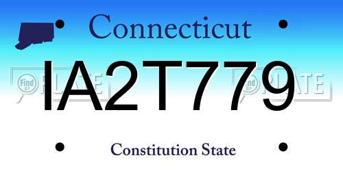 IA2T779 Connecticut License Plate