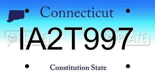 IA2T997 Connecticut License Plate