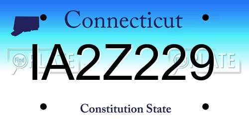 IA2Z229 Connecticut License Plate