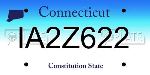 IA2Z622 Connecticut License Plate