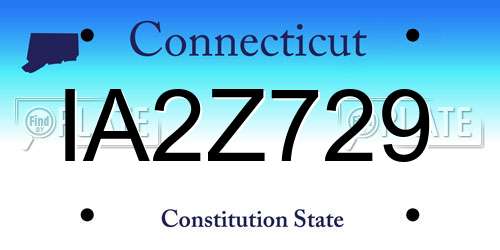 IA2Z729 Connecticut License Plate
