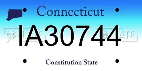 IA30744 Connecticut License Plate
