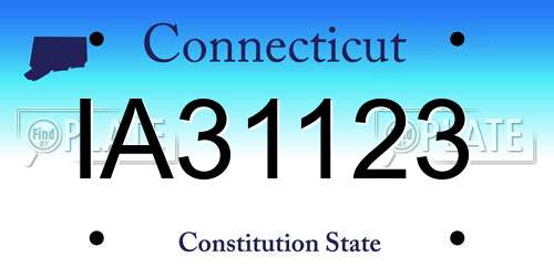 IA31123 Connecticut License Plate