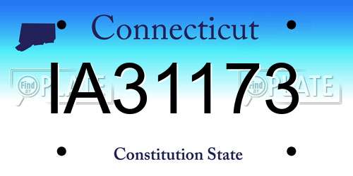 IA31173 Connecticut License Plate