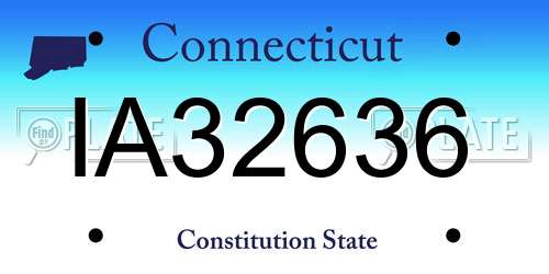 IA32636 Connecticut License Plate