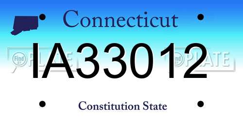 IA33012 Connecticut License Plate