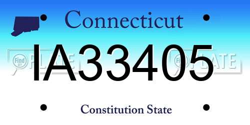IA33405 Connecticut License Plate