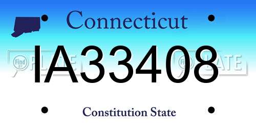 IA33408 Connecticut License Plate