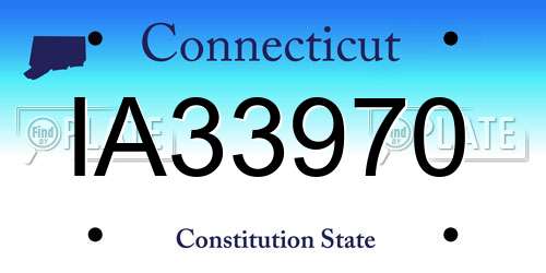 IA33970 Connecticut License Plate