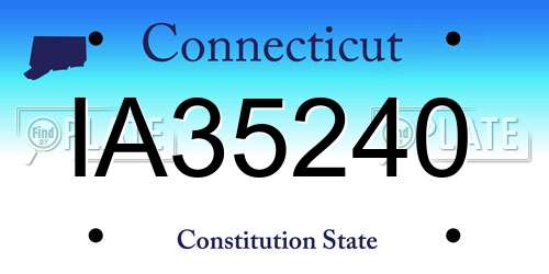IA35240 Connecticut License Plate