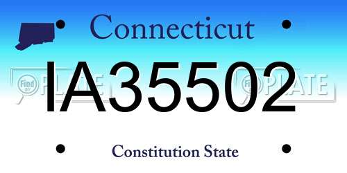 IA35502 Connecticut License Plate