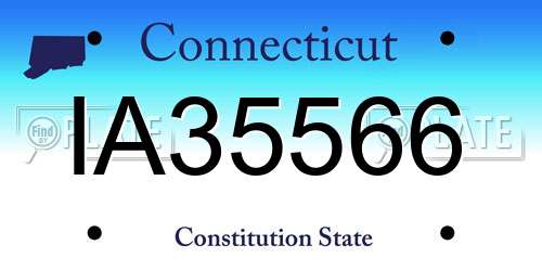 IA35566 Connecticut License Plate
