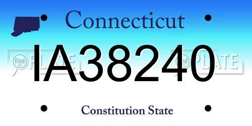 IA38240 Connecticut License Plate