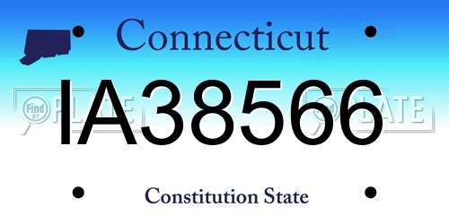 IA38566 Connecticut License Plate