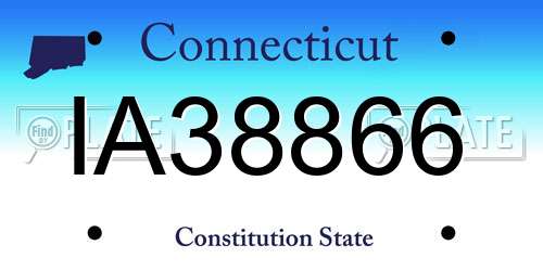 IA38866 Connecticut License Plate