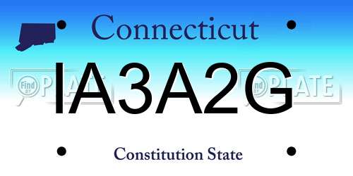 IA3A2G Connecticut License Plate