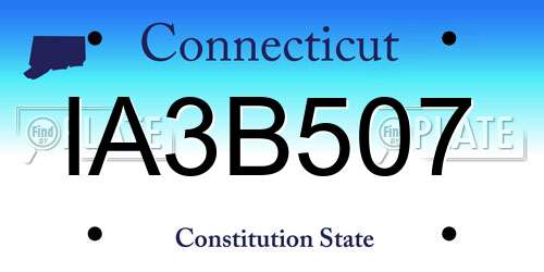 IA3B507 Connecticut License Plate