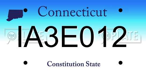 IA3E012 Connecticut License Plate