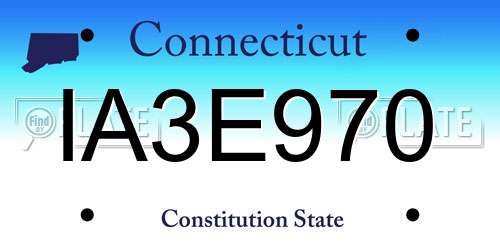 IA3E970 Connecticut License Plate