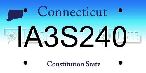 IA3S240 Connecticut License Plate