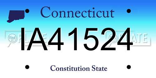 IA41524 Connecticut License Plate