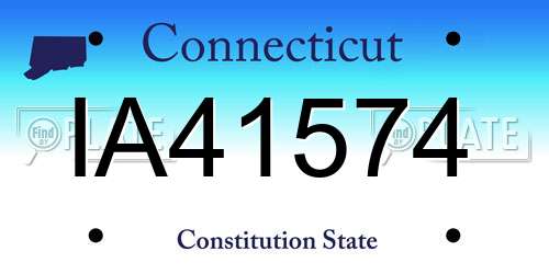 IA41574 Connecticut License Plate