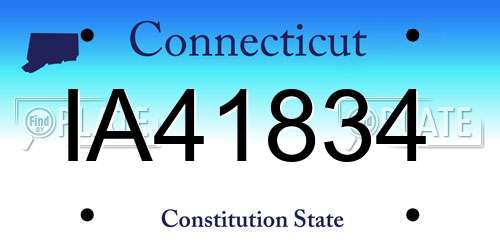IA41834 Connecticut License Plate