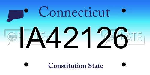 IA42126 Connecticut License Plate