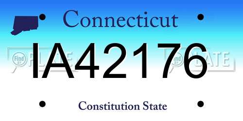 IA42176 Connecticut License Plate