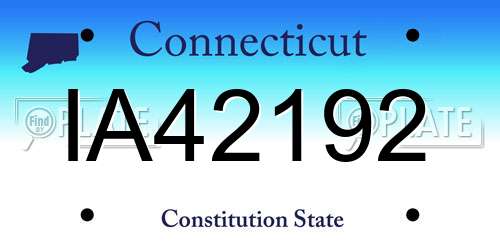 IA42192 Connecticut License Plate