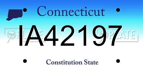 IA42197 Connecticut License Plate