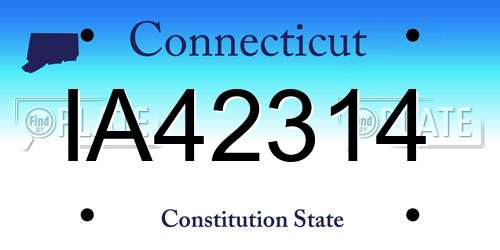 IA42314 Connecticut License Plate
