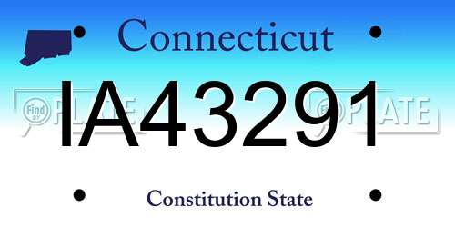 IA43291 Connecticut License Plate