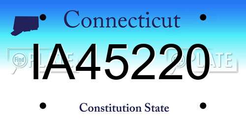 IA45220 Connecticut License Plate