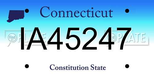 IA45247 Connecticut License Plate