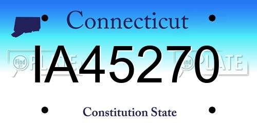 IA45270 Connecticut License Plate