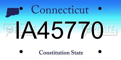 IA45770 Connecticut License Plate