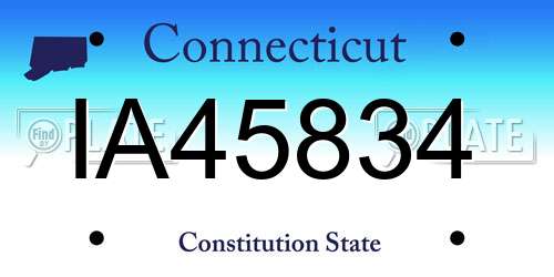 IA45834 Connecticut License Plate