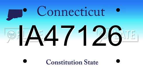 IA47126 Connecticut License Plate