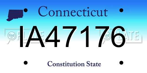 IA47176 Connecticut License Plate