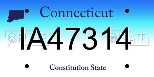 IA47314 Connecticut License Plate