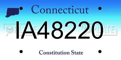 IA48220 Connecticut License Plate