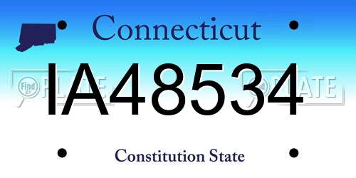 IA48534 Connecticut License Plate