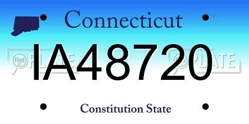 IA48720 Connecticut License Plate