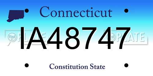 IA48747 Connecticut License Plate